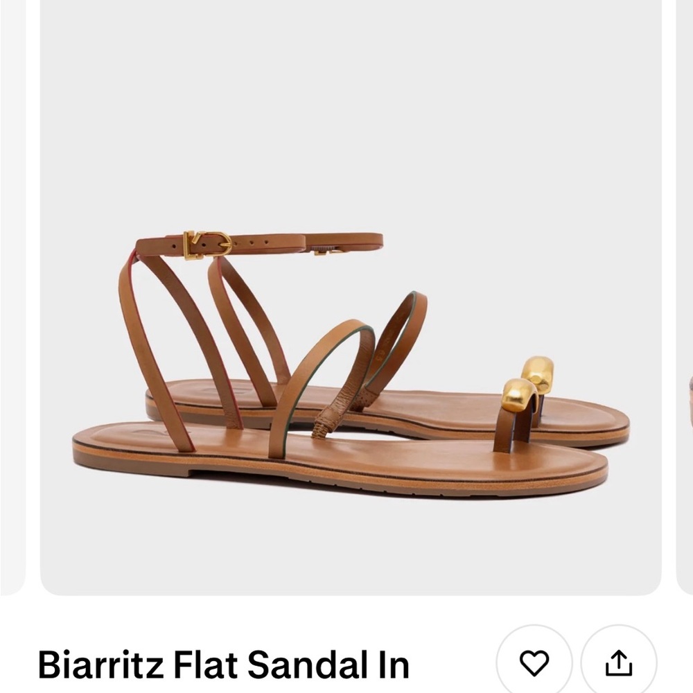 Larroude Brown and Gold Sandals
